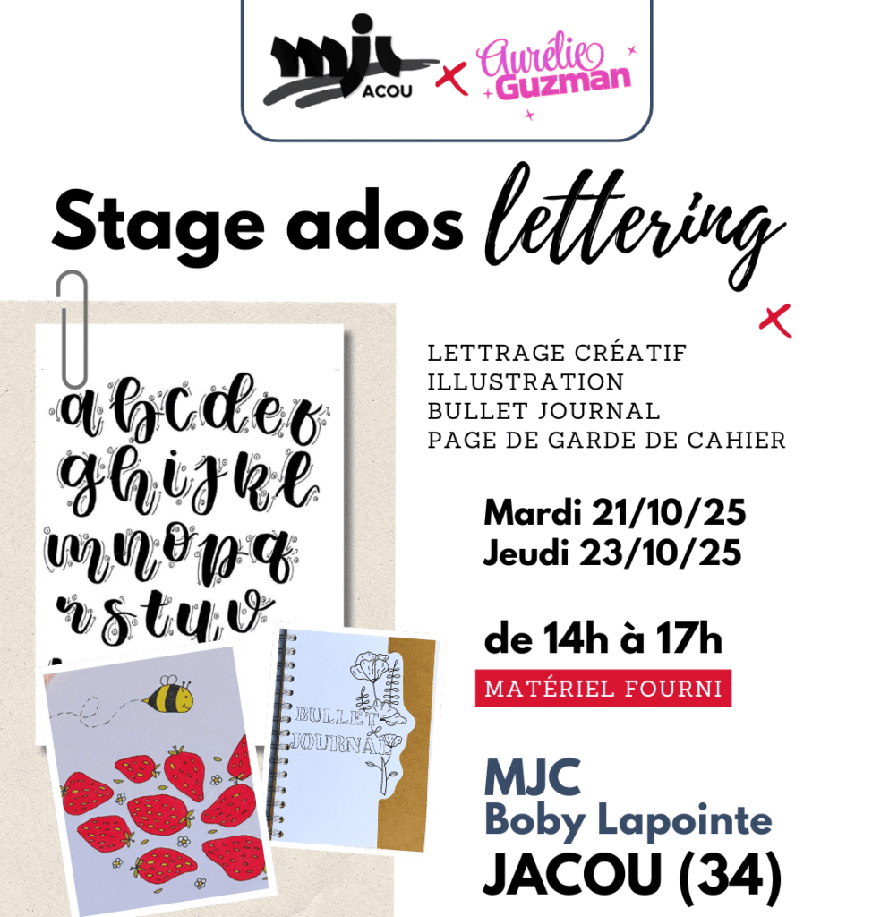 Stage de lettering Ado à la MJC de Jacou (34)